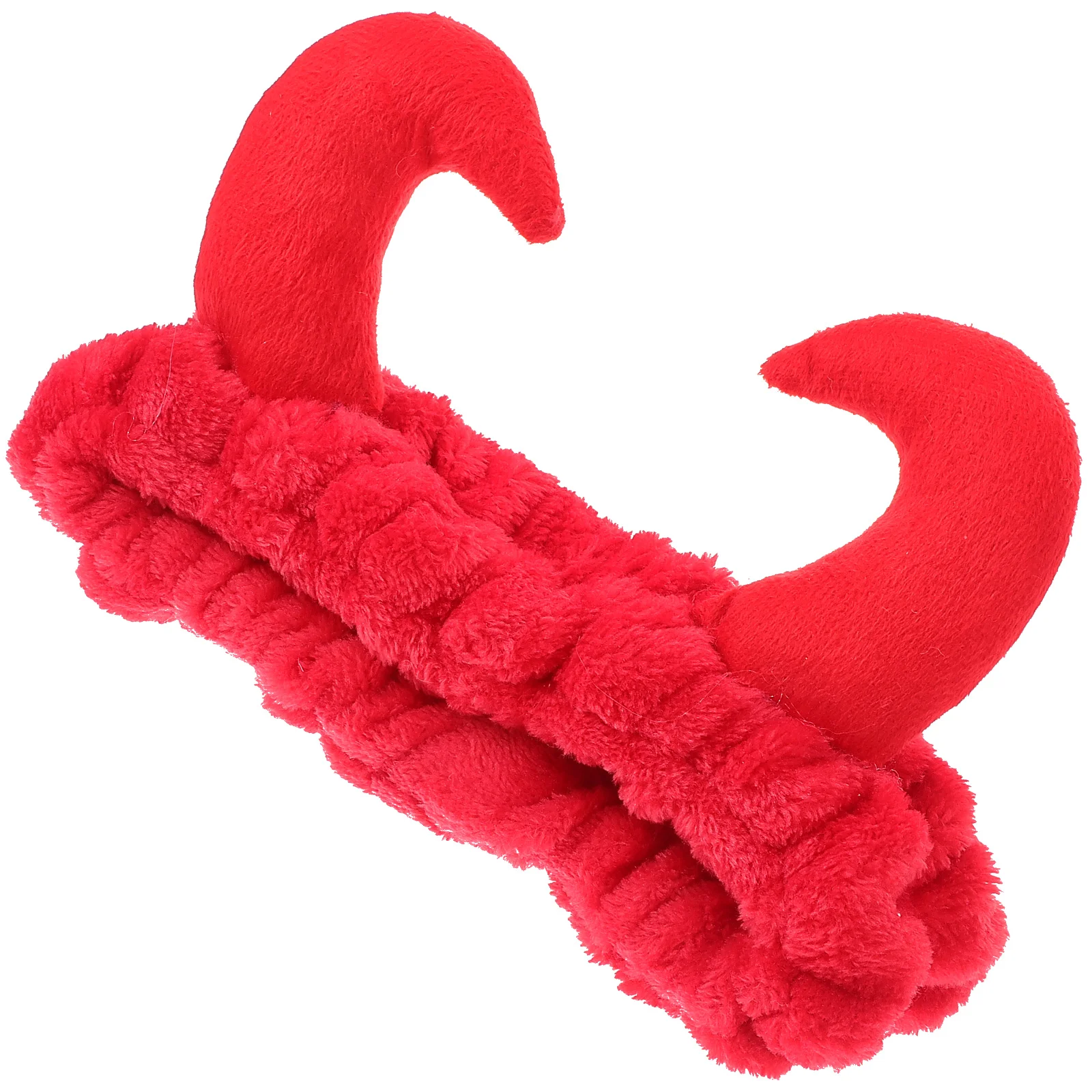 

Spa Headband Horns Hair for Washing Face Clean Red Plush Accessories Miss