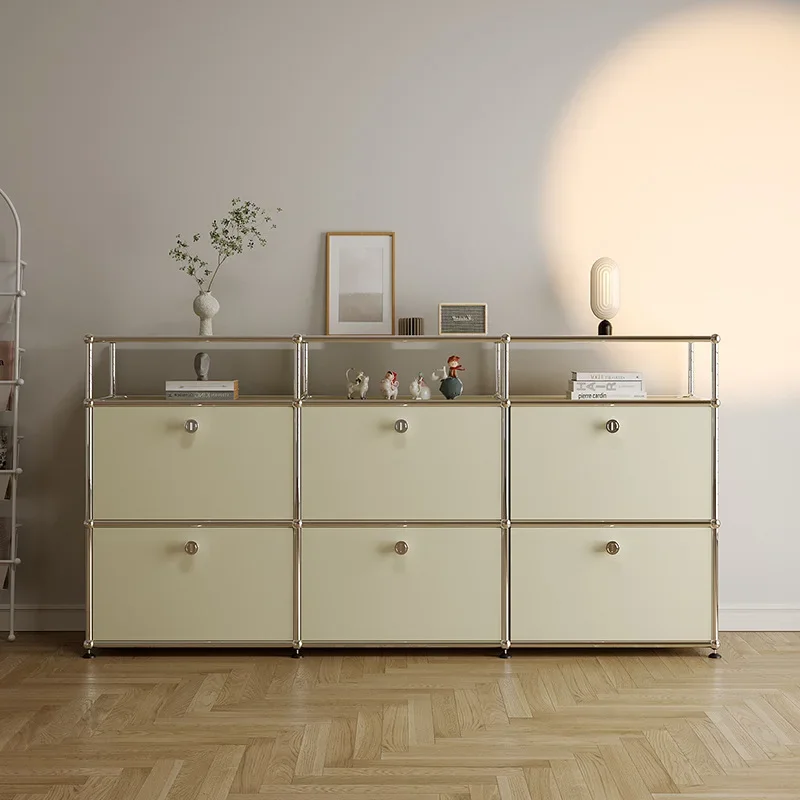 Living Room Cabinet Module Sideboards Combination Cabinet Simple Kitchen Household Floor Storage Wall Drawers Soild Wood Cabinet
