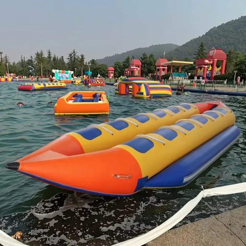 Factory Direct PVC Double Inflatable Towable Banana Boat for Water Sports with 10-12 Passengers and 100-500kg Capacity