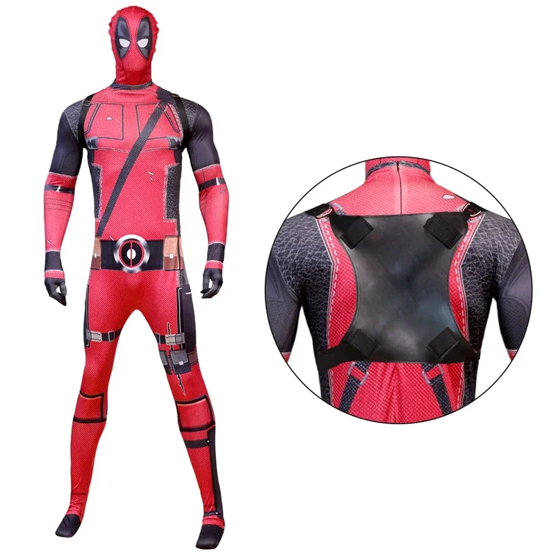 Костюм Дэдпула MARVEL с мечами, комбинезон супергероя для косплея, гибкое боди с головным покрытием, Ryan Reynolds Wade Wilson