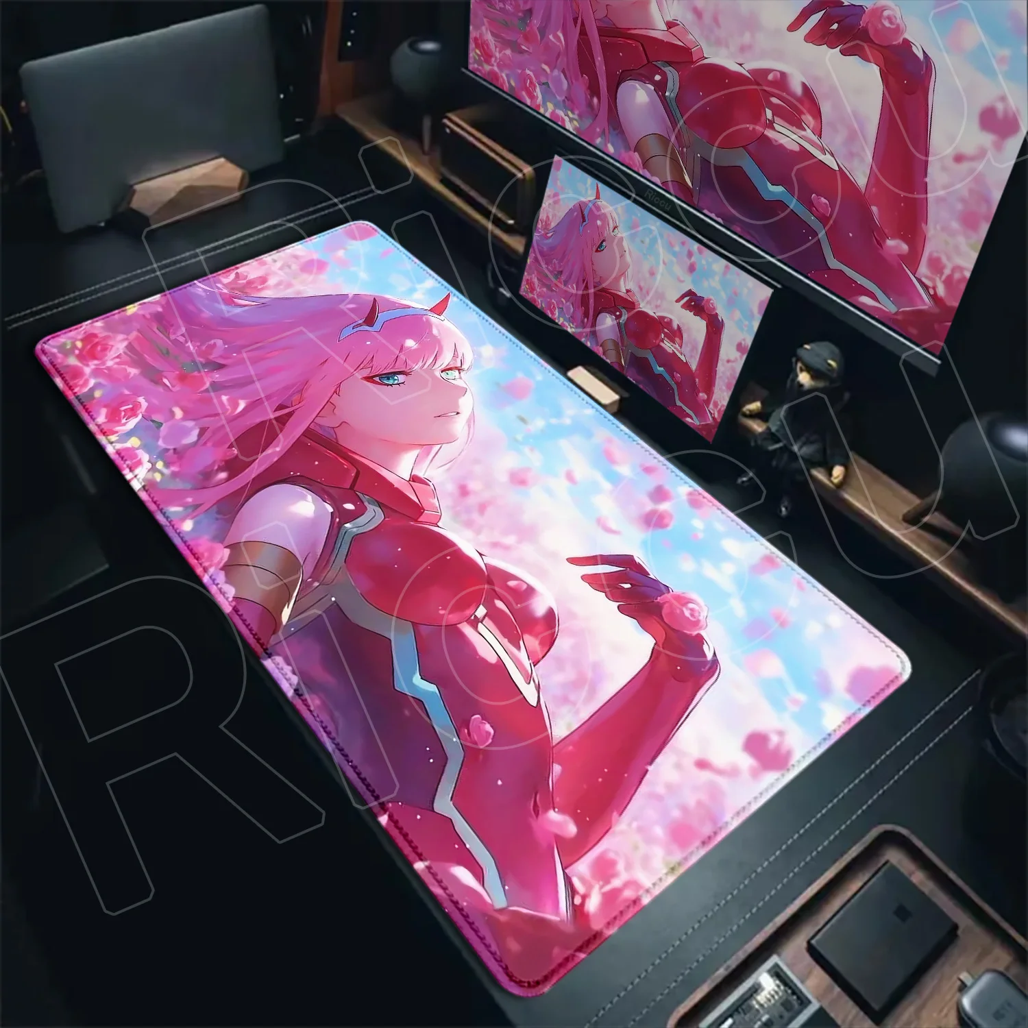 

XXL New Pretty Zero Two Keyboard Pad Large Size Anime Mouse Pad Darling in The FranXX 02 Gaming Mousepad 900x400 Laptop Desk Mat