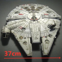 37cm Millennium Falcon Paper Model 3D Papercraft DIY Handmade Puzzles Toys Desktop Decor Movie Models Collection MINISO Disney