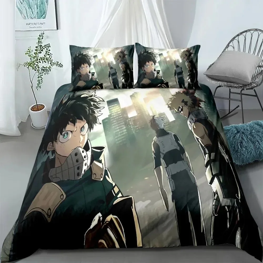 Anime Comics Art  My Hero Academia Duvet Cover Set UK Single Double Queen US Twin Full King Size Among Bed Linen Set