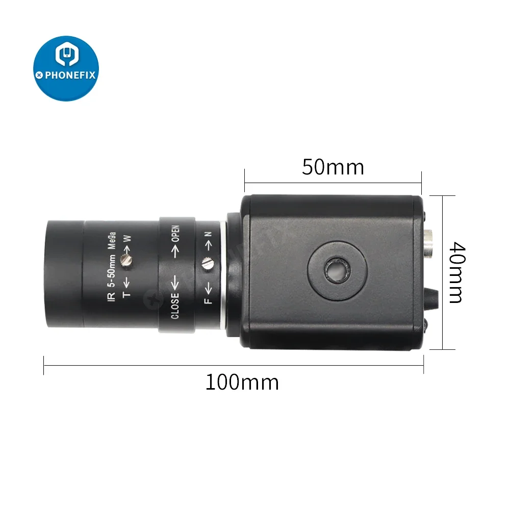 2MP Digital Live Stream Camera 5-50mm F1.6 CCTV Lens For Teaching Video Conference Monitoring Scientific Research Phone Repair