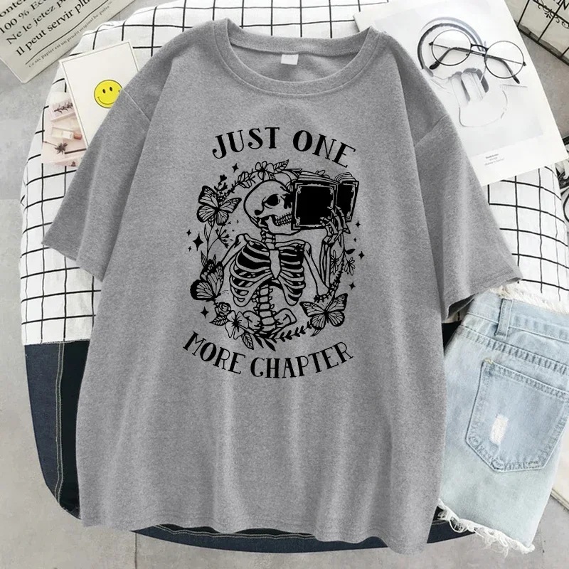 더 이상 한 장만 더! 재미있는 해골 티셔츠 여성용 통기성 티셔츠 스트리트 힙합 반팔 캐주얼 티셔츠 그래픽 티셔츠