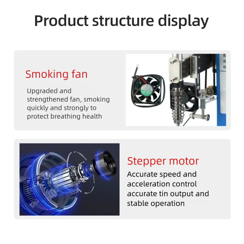 Halfautomatische soldeermachine met voetbediende schakelaar, verlichting en motor, USB2 soldeerdraad, multifunctioneel soldeerapparaat