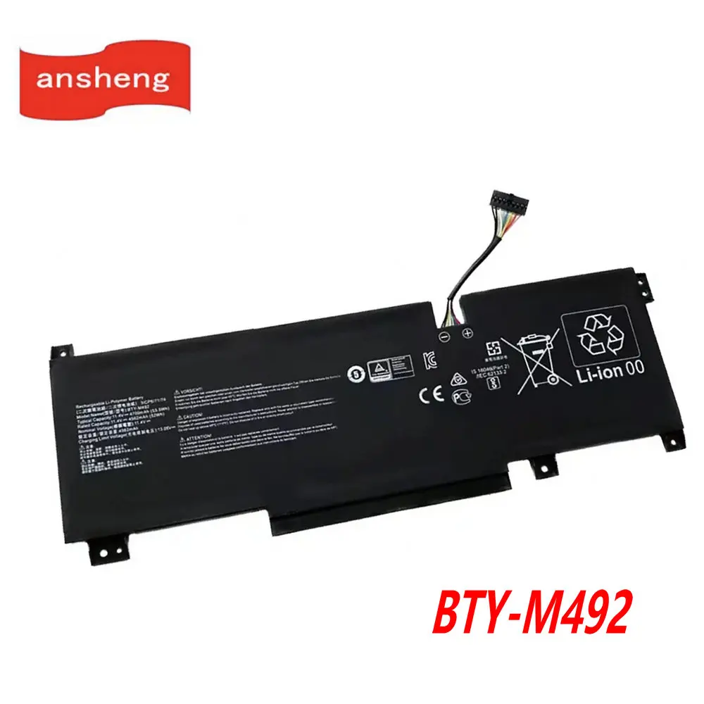 

High Quality BTY-M492 Laptop Battery For MSI Pulse GL66 11UDK-076 GL66-11UDK-066JP 11UEK-050XFR 11UEK-007FR Notbook 11.4V 53.5Wh