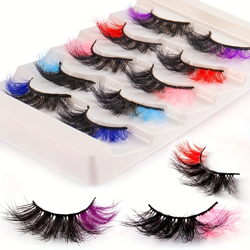 5 pairs of full-color false eyelashes, bright, light and comfortable, suitable for stage parties