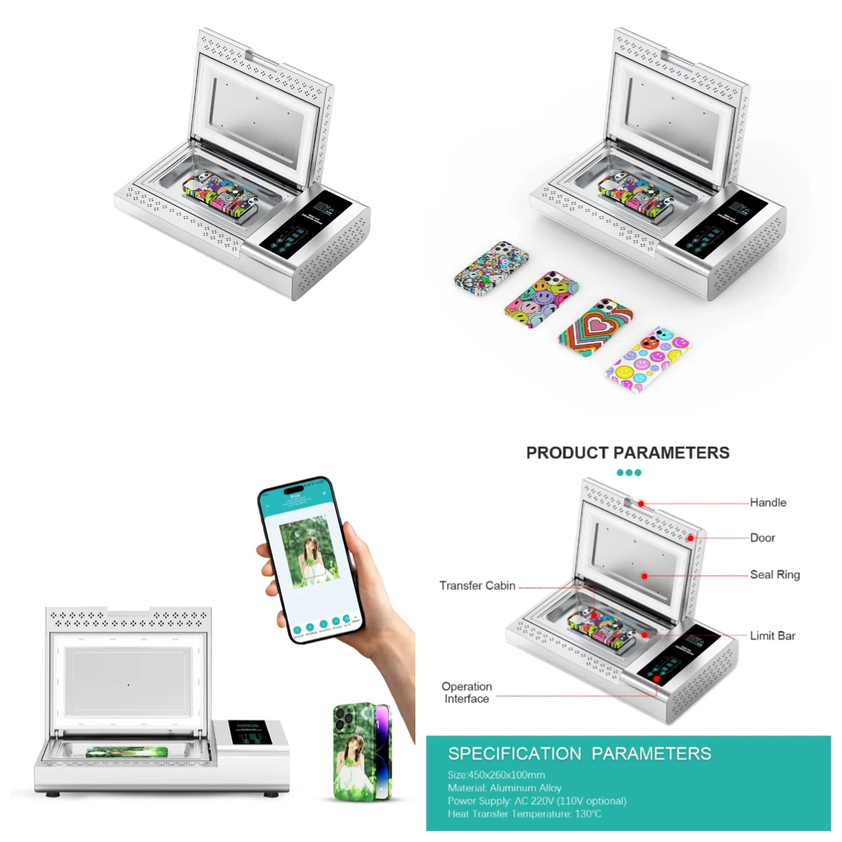 

WJW Momo Tech 3D Sublimation Phone Case DIY Printer Automatic Heat Transfer Printing Machine for Screen Label Used New Available