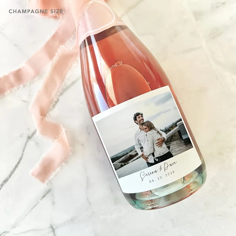 

Изготовленная на заказ этикетка для бутылки вина - персонализированная наклейка в подарок на годовщину свадьбы, настраиваемое имя и дата для празднования пары