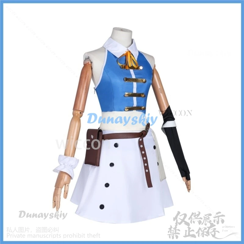 Anime Fairry Tail 100 Anni Quest Cosplay Lucy Heartfilia Costume Parrucca Top sexy Minigonna bianca Donna Vestito da festa carino Personalizzato