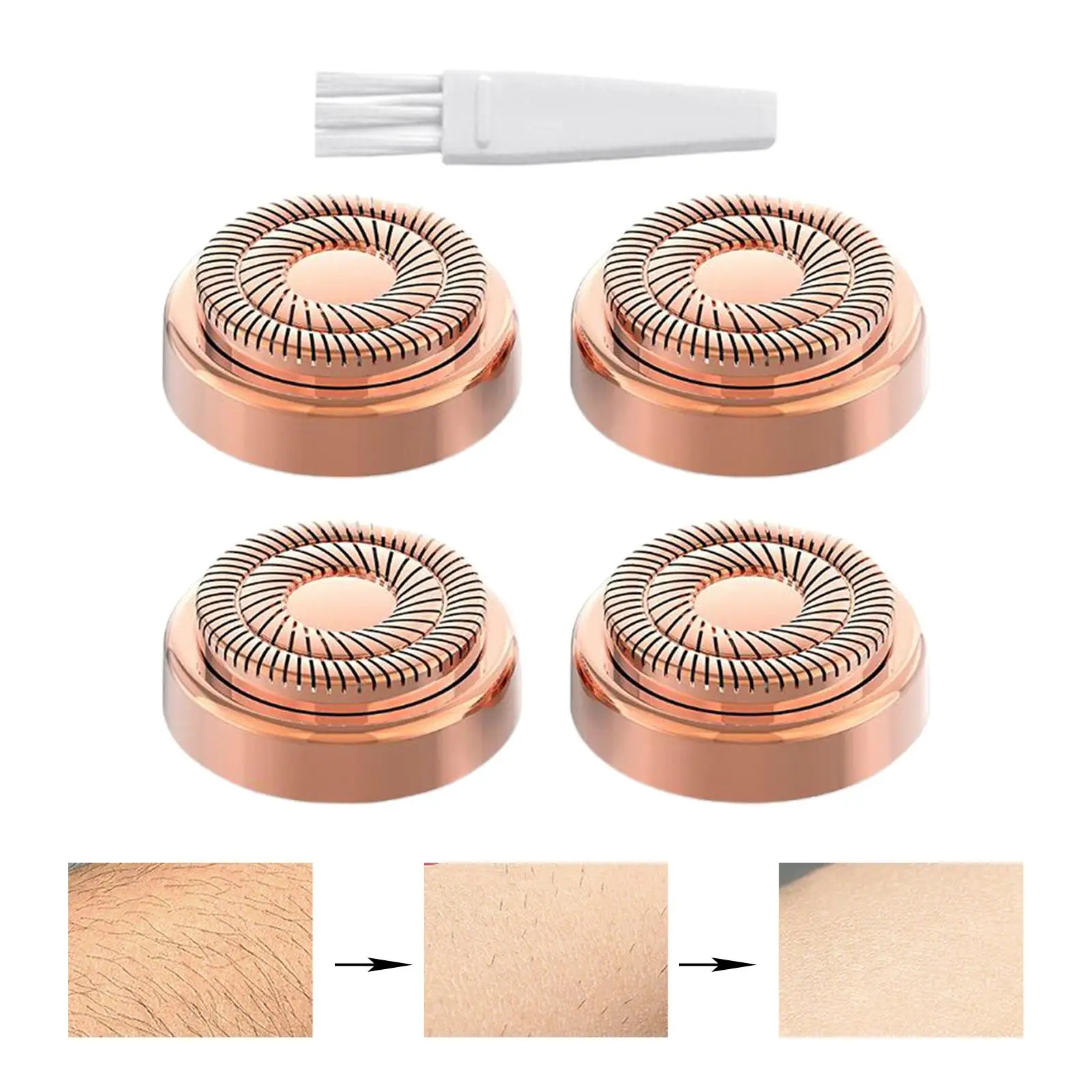 Replacement Heads for Facial Hair Removal Device with 18K Goldplated Blades Gentle Touch Hair Removal Tool for Women