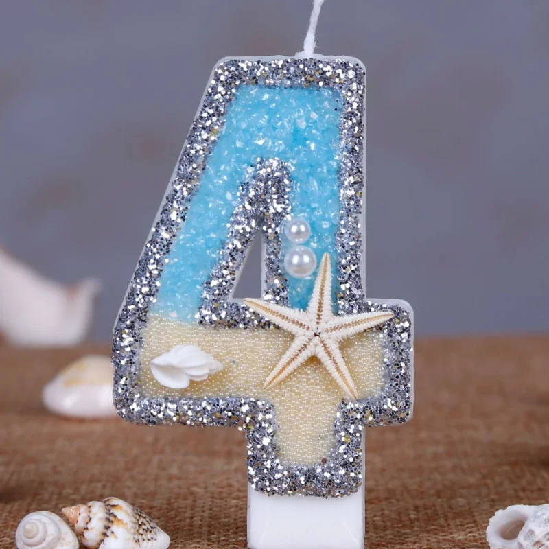 Creative Digital Candles Summer Beach Starfish Birthday Cake Party Decorative Candles Candles Home Decoration