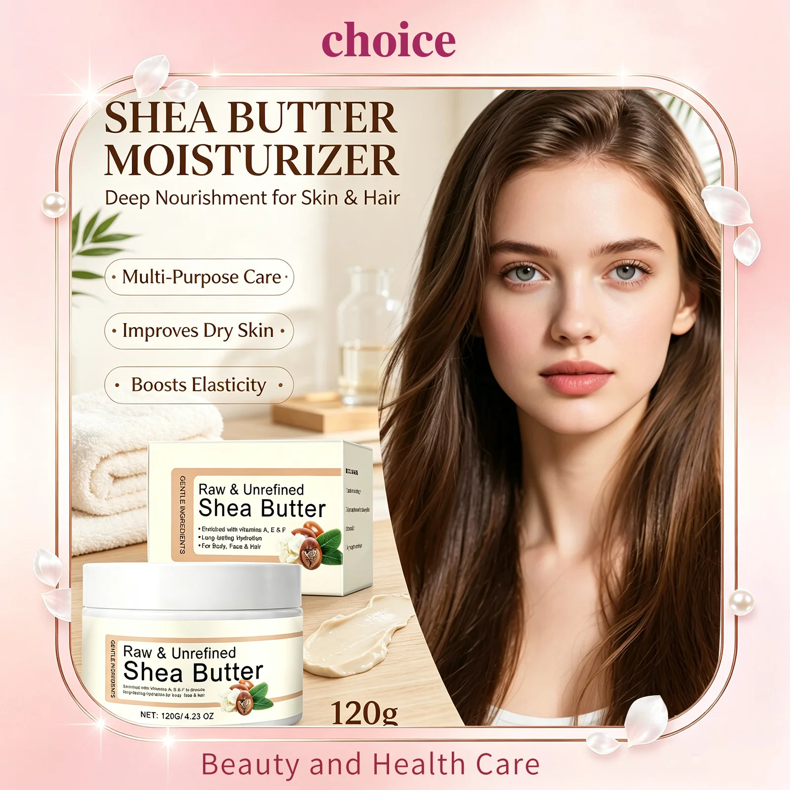Multi‑Purpose Shea Butter Cream Natural Organic For Face Hair Body Improve Dry Skin Repair Anti‑Dryness Nourishing Body Lotion