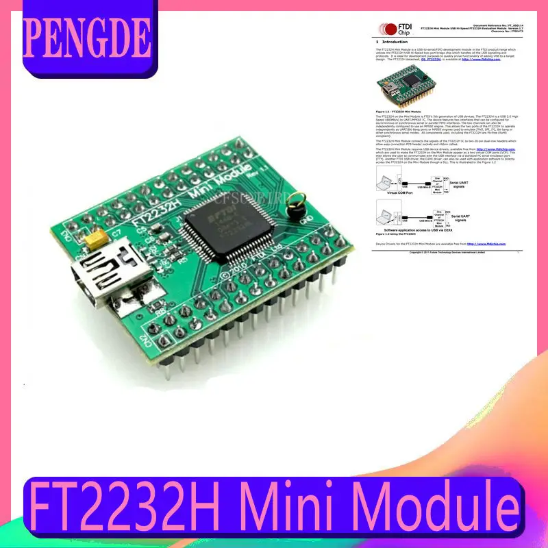 

FTDI official genuine FT2232H Mini Module USB to dual-channel serial MPSSE module