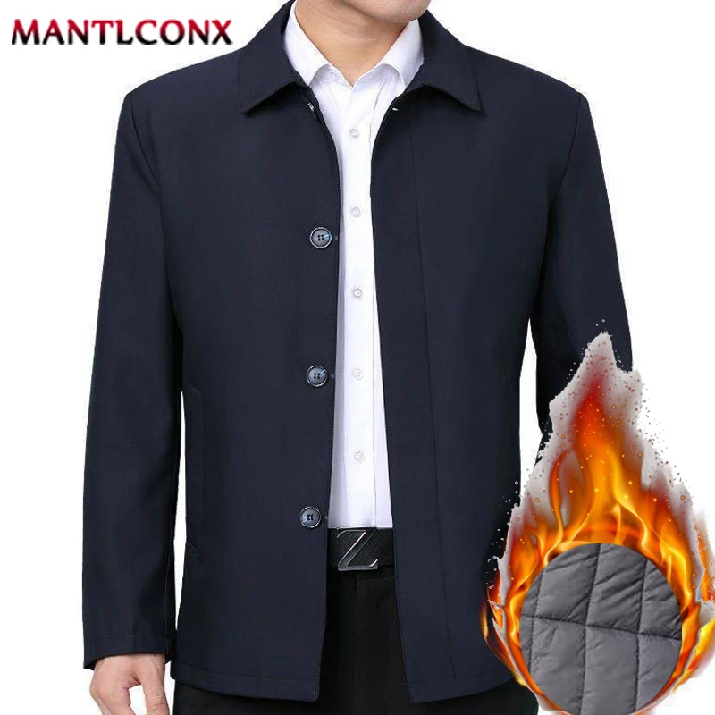 Luxuriöse gepolsterte Innen-Herren-Winterjacke, Thermo-Blazer, Winterjacken für Herren, formeller Business-Parka, winddichte Oberbekleidung, XL