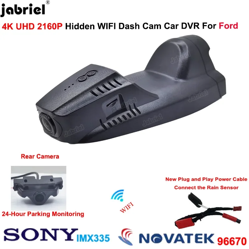 New 4K Wifi Dash Cam Car Dvr recorder Rear Camera For Ford Escape mk3 mk2 c520 cx482 For Ford Kuga c520 cx482 mk2 mk3 2012-2021