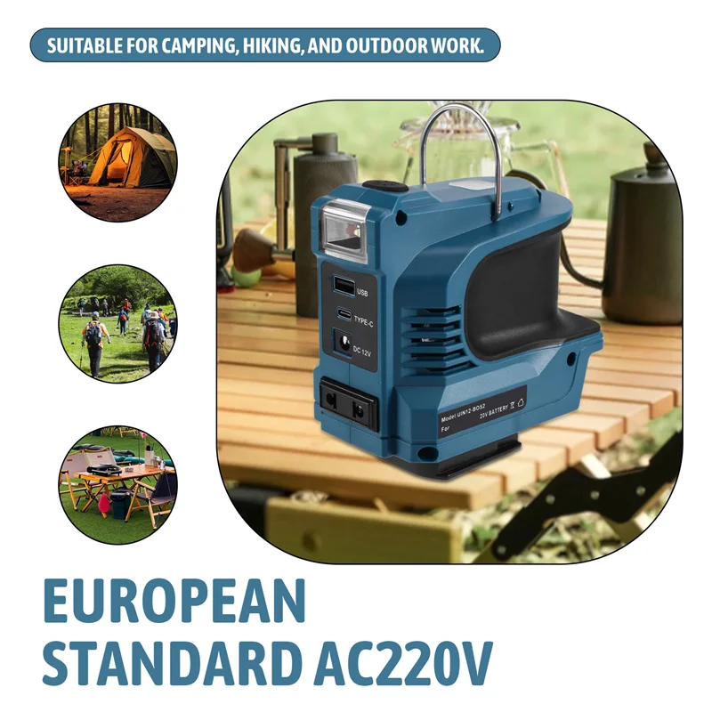 VOFUN-For / / 18V Li- بطارية تعمل بالطاقة 220W في الهواء الطلق قوة البنك العاكس محول الاتحاد الأوروبي التوصيل