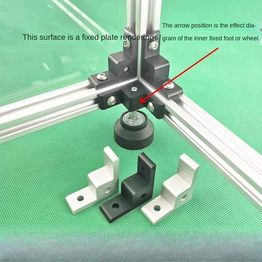 4PCS Right-Angle Corner Bracket Aluminum Anchor Wheel Connector Extrusion Corner Code for 2020 3030 4040 Aluminum Profiles view 3