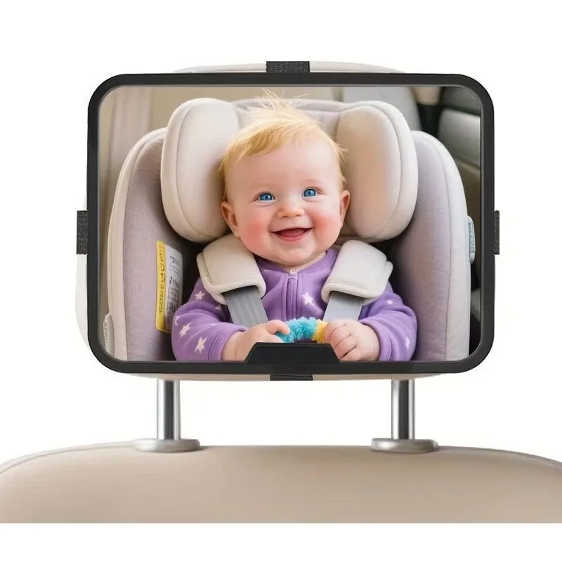 Miroir de voiture pour bébé HD grand angle incassable pour l'observation des nourrissons sur la banquette arrière pour la sécurité des enfants en siège auto