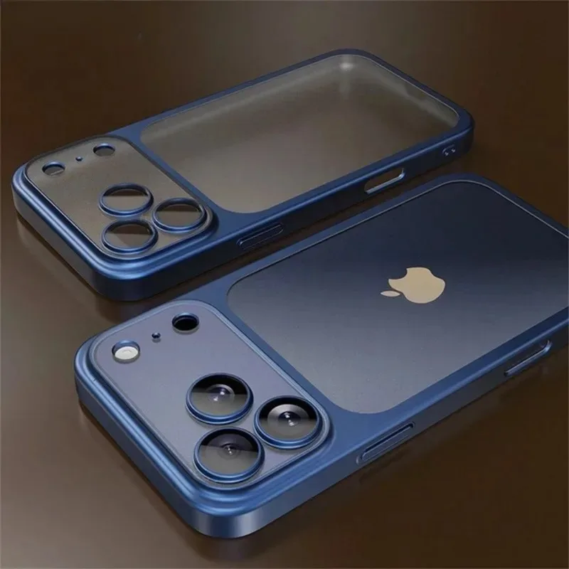 Luxuriöse neue weiche, matte Schutzhülle für iPhone 17 16 15 14 13 12 Pro Max mit Linsenschutzfolie, durchscheinende Silikonhülle
