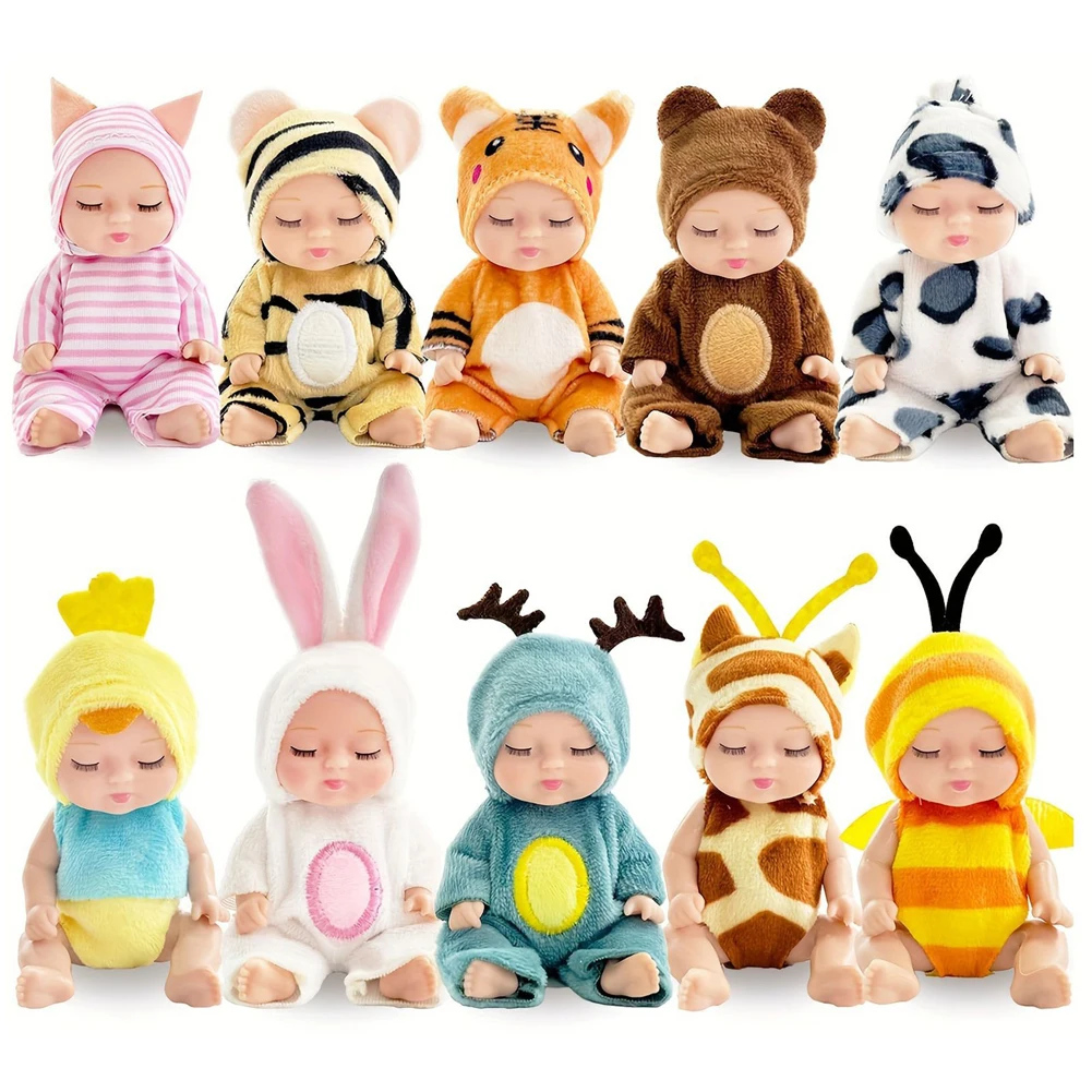 12-teiliges Weihnachts-Reborn-Puppen-Set, Simulations-Prinzessinnen-Puppen, Niedliches Schlafendes Baby mit Kleidung und Zubehör, Weihnachtsgeschenk – Detail 12