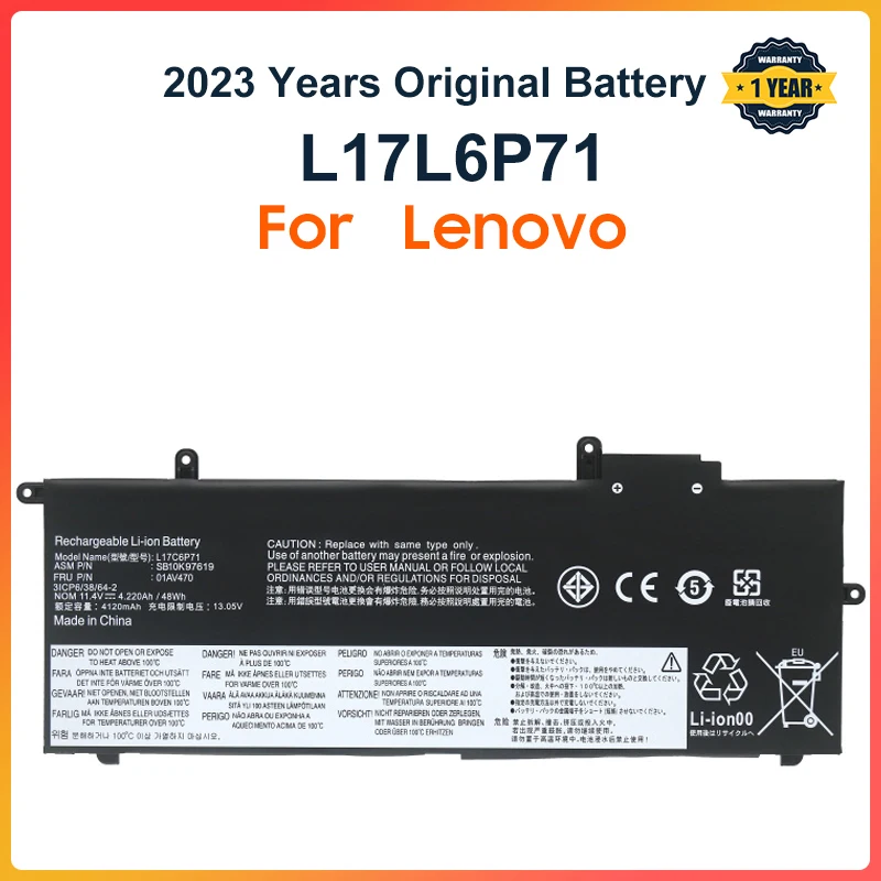 L17L6P71 Laptop Battery For Lenovo ThinkPad X280 Series L17M6P71 L17C6P71 01AV470 01AV471 01AV472 SB10K97617 48WH