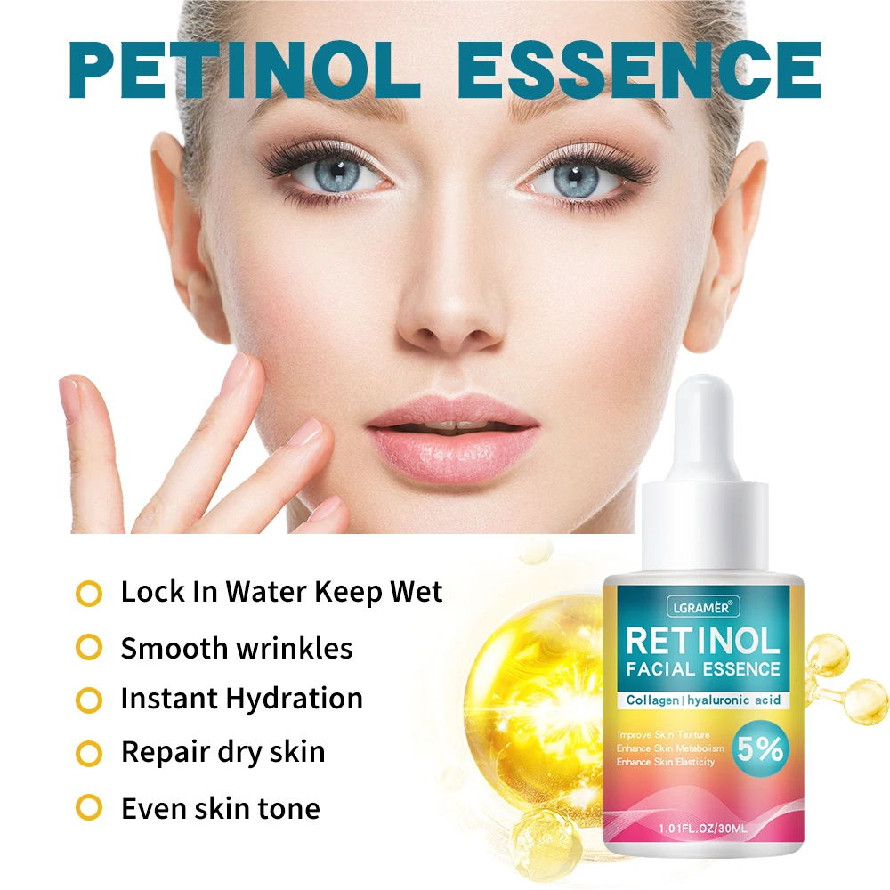 

Retinol Anti-Wrinkle Essence Pure Hyaluronic Acid Facial Serum Anti Wrinkle Aging Face Lift Tightening Reduce Eye Finelines New