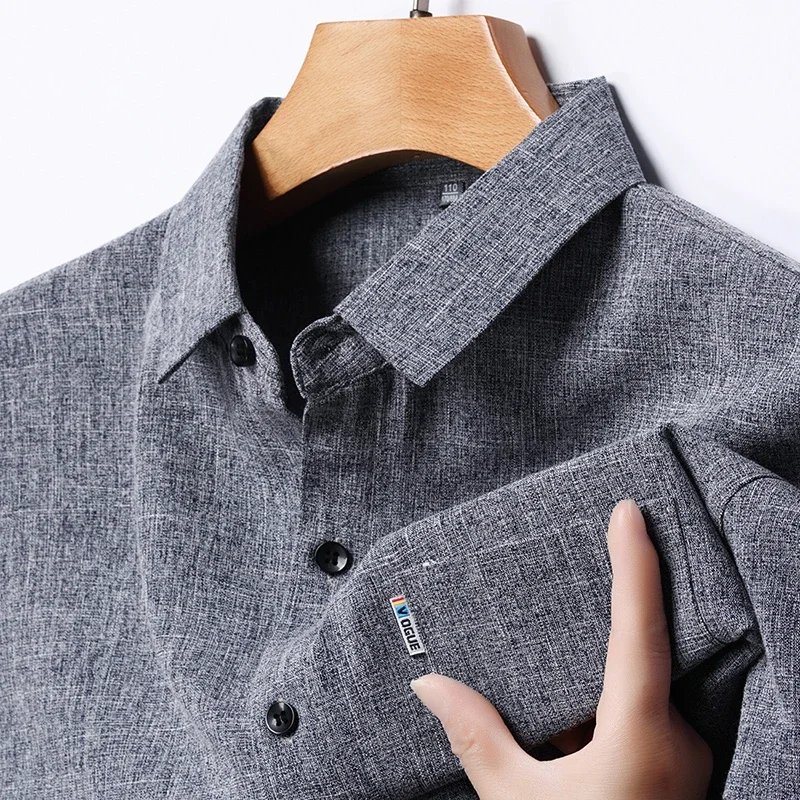 New Men\'s Business Casual Short Sleeved Printed Shirt with Wrinkle Resistance No Ironing Comfortable All Season Versatile Top