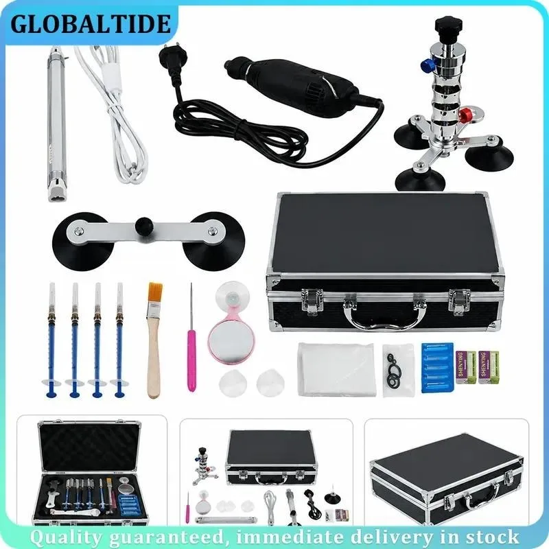 Car Windshield Repair Kit Glass Crack Fix Tool Stainless Steel Vacuum Injection Pump Professional Auto Window Restoration