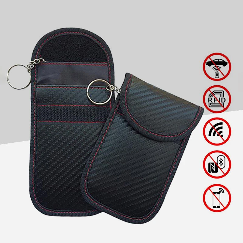 Car Keys Case Signal Blocker Bag RFID Shielding Key Credit Card Bags Organizer For Privacy Protection