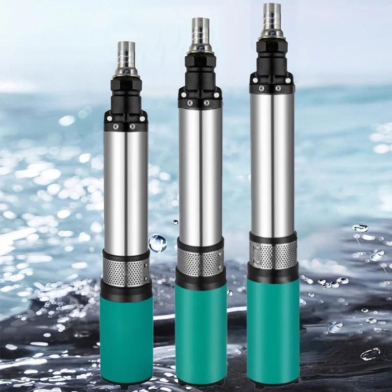 

400 Вт солнечный водяной насос с высоким подъемом, 24 В/48 В, 30 м, винтовой погружной насос постоянного тока для сельскохозяйственного орошения, сада, домашнего использования