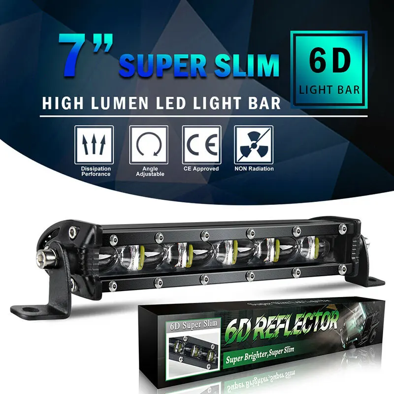 1Set 8inch 18W LED Work Light Bar Flood Spot Beam Offroad 4WD SUV Driving Fog Lamp