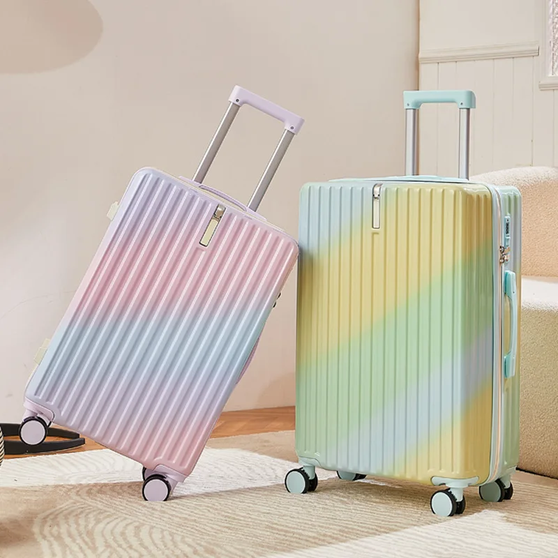 New gradient color luggage fashion goddess multifunctional trolley case mute wheels 24 inch