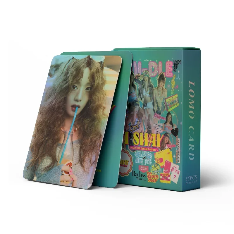 

55 шт./компл. Kpop Idol (G)I-DLE I SWAY Lomo лазерная карта фотокарточки GIDLE MiYeon Minnie YuQi ShuHua HD печатные открытки подарок для фанатов