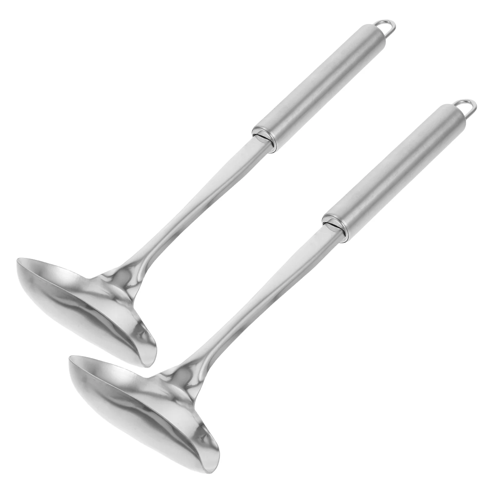 

Soup Spoon Stainless Steel Sauce Serving Utensils Kitchen Gadget Oil Scoop Ladle with Spout Cutlery