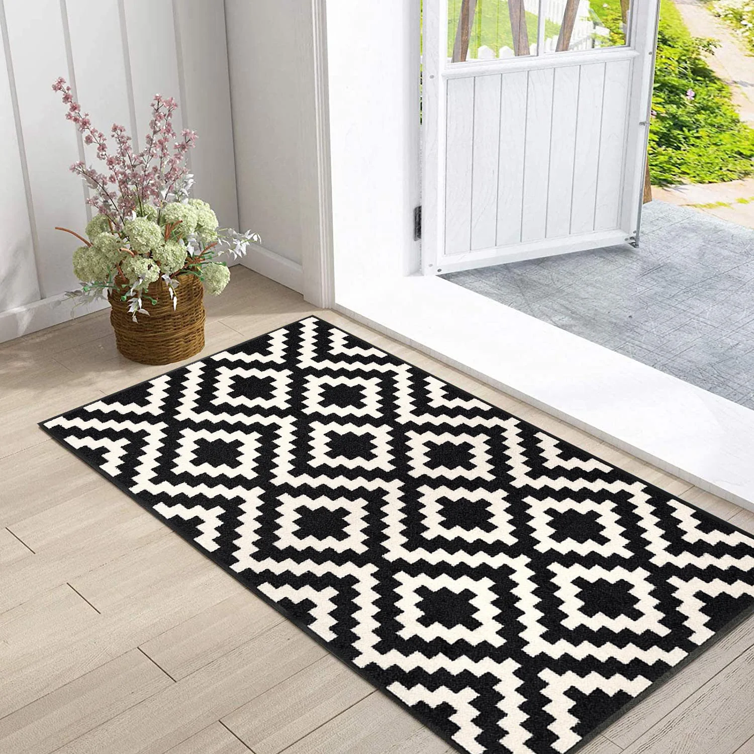 

VIKAMA Vintage Entrance Floor Mat, Flannel Indoor And Outdoor Welcome Mat, Kitchen Non-Slip Carpet, Home Decoration