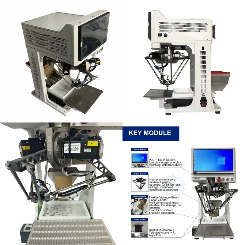 Fast sorting high-precision three-axis intelligent spider robot for 3C electronic industrial automation picking and placing