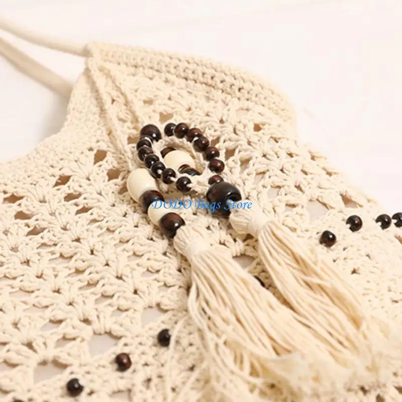 

Stylish Woven Beach Bag for Women Shoulder Bag with Crochet Patterns and Spacious Interior Travel Underarm Purse