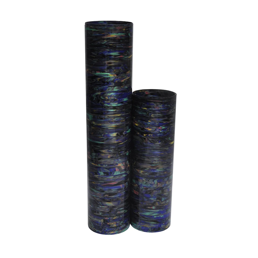 

2Pcs Celluloid Sheet Drum Wrap Musical Instrument Deco Colorful Stripe 10x60'' and 16x60''