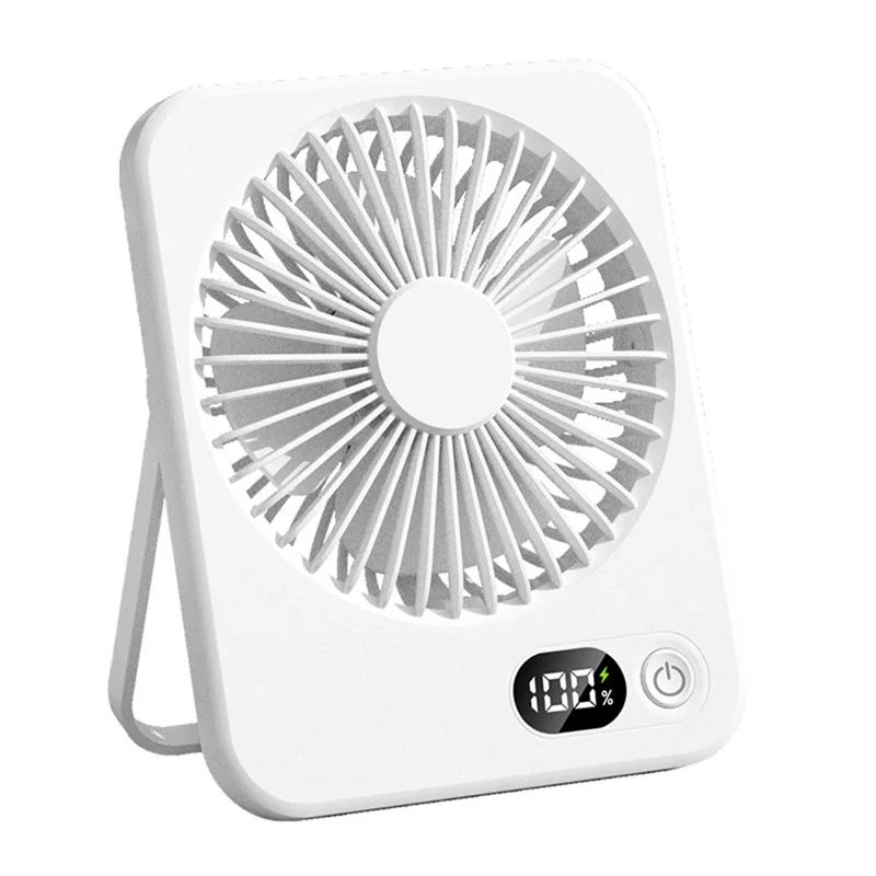 AB15-Ventilatore da tavolo portatile ricaricabile a lunga durata ultrasottile con potente flusso d'aria Ventilatore da tavolo portatile pieghevole silenzioso
