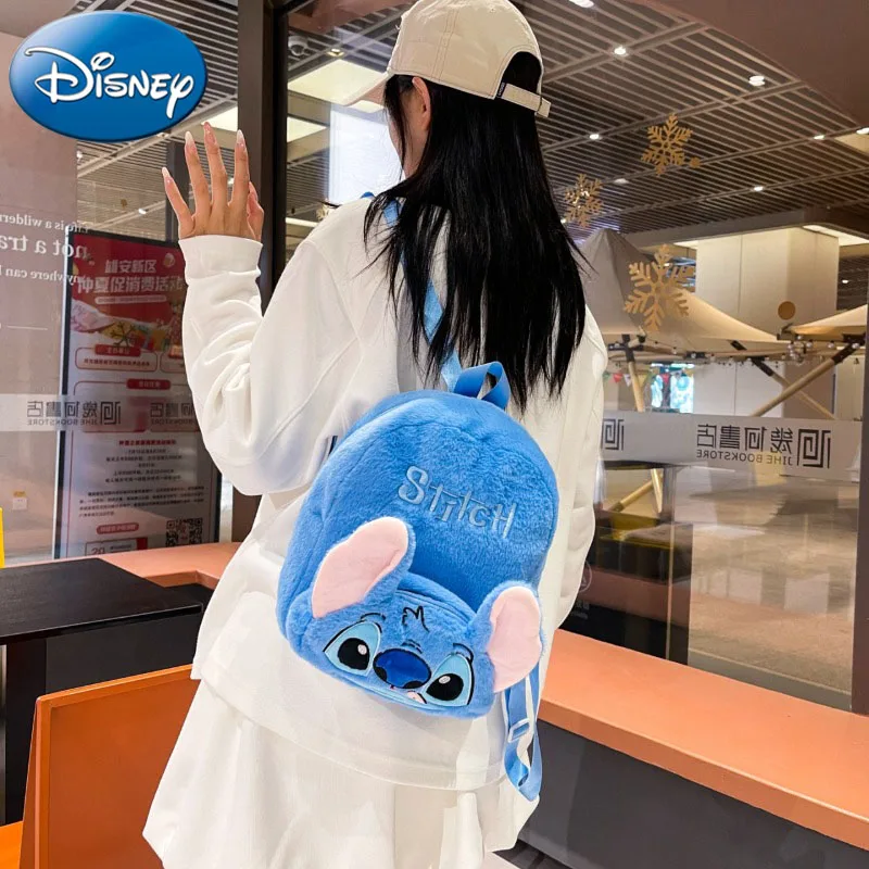 Disney New Stitch Cartoon Fashion Versatile Single Backpack Children's Plush Doll Backpack