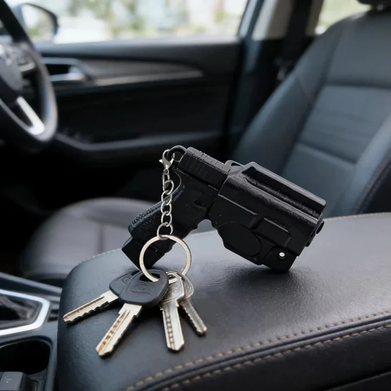 Taktischer Schlüsselanhänger für Herren in Mini-Pistolenform, Realistisches Modell-Schlüsselring, Schlüsselanhänger für Taschen- und Schlüsseldekoration