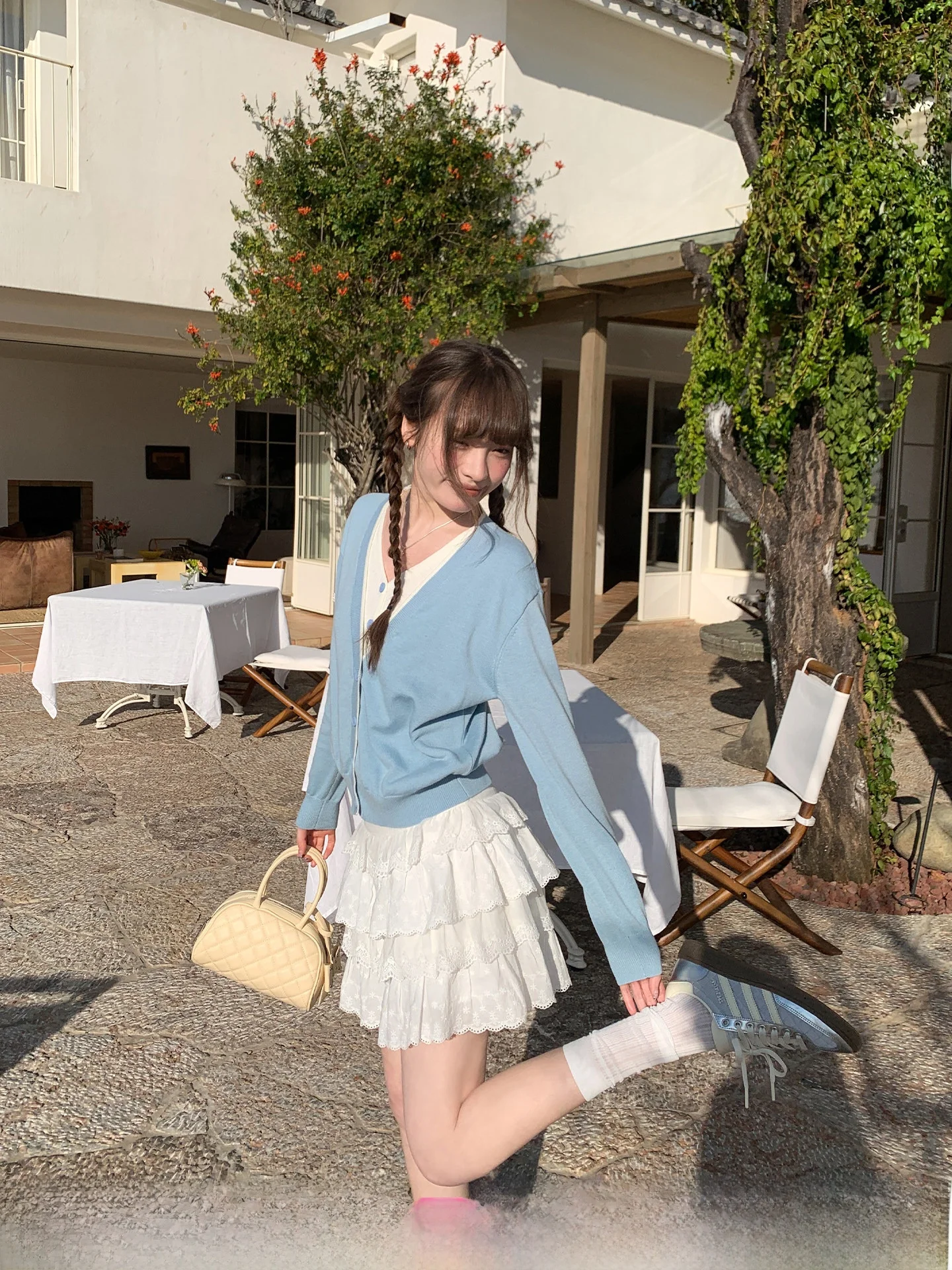 

Женский вязаный кардиган-обманка с V-образным вырезом, двухслойный, свободного кроя, повседневный топ, Hi Cannon 2026 New Ar