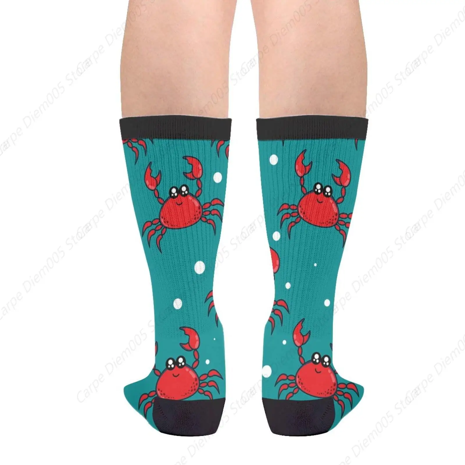 Cute Cartoon Red Crab Crabs Casual Funny Funky Novelty Socks For Men Women