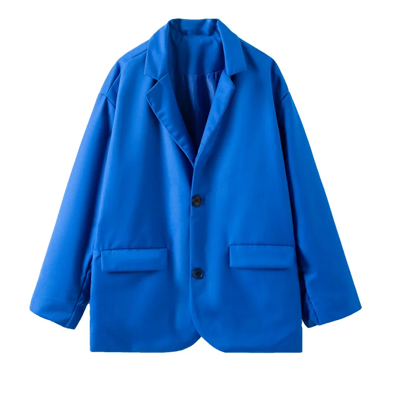 소녀 힙합 의류 블루 블레이저 탑 어린이를위한 streetwear 소년 재즈 댄스 의상 옷