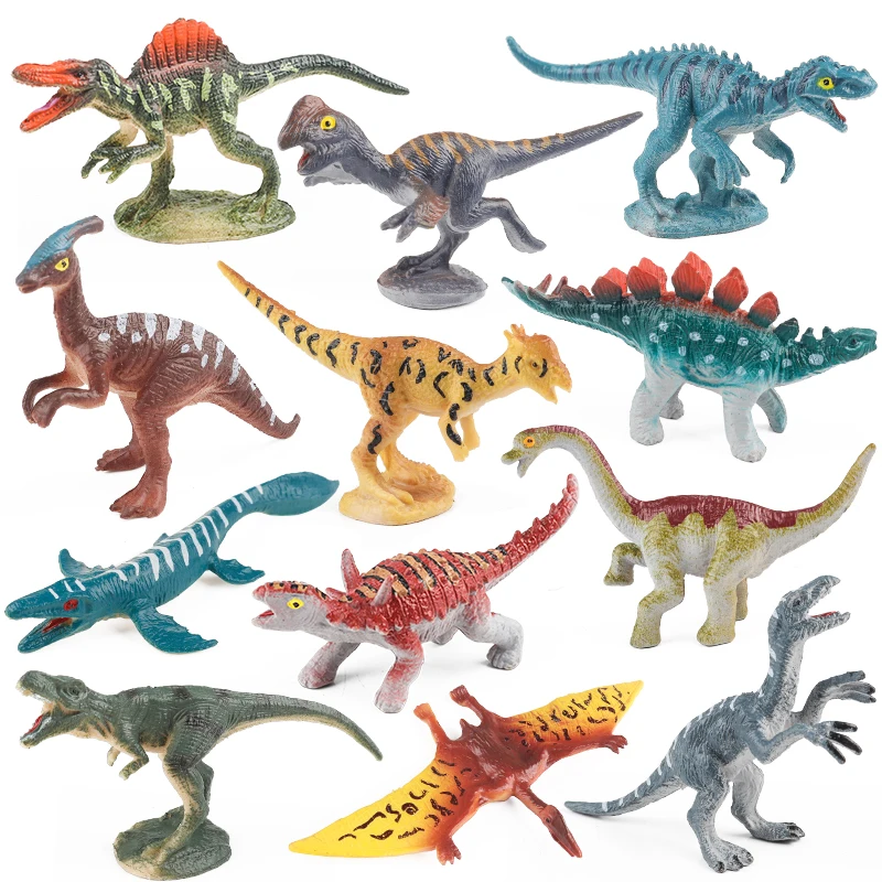 Oenux Mini animales del bosque salvaje insecto dinosaurio modelo búho zorro ardilla erizo zorro Rana figuras pastel Toppers chico juguete para regalo