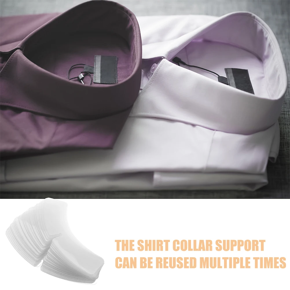 200 Pezzi Stabilizzatori Trasparenti per Colletti di Camicie, Supporti in Plastica Riutilizzabili e Nascosti
