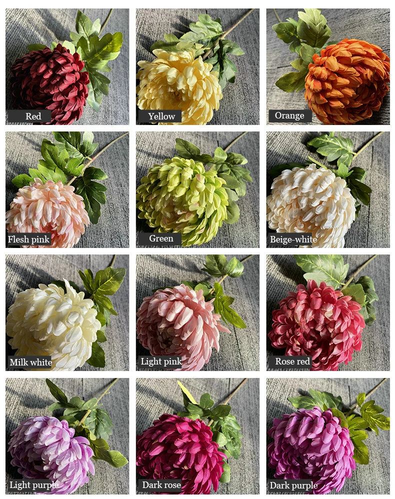 Einzelner Zweig Große Chrysantheme Künstliche Gänseblümchen Seidenblumen Heimdekoration Ornamente Wohnzimmerdekoration Hochzeitsblumenarrangement – Detail 2