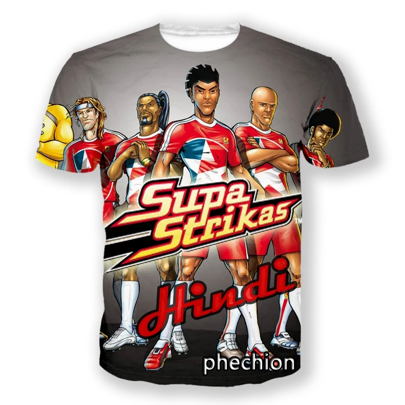 phechion New Fashion Men/Women Supa Strikas 3D Printed Short Sleeve Casual T Shirt Sporting Hip Hop Summer Tops L184